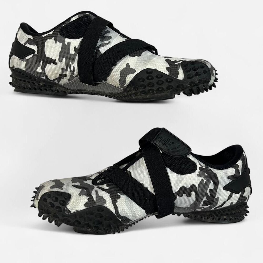Black and white Puma mostro camo trainers - Picture 3 of 8